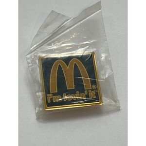 Vintage 2003 McDonalds I'm Lovin' It Employee Enamel Pin Gold Tone Sealed 00853